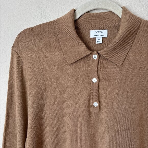 J. Crew Merino Wool Blend Long Sleeve Pullover Sweater Polo - Picture 9 of 10